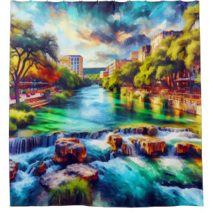 "Texas Hill Country: Tranquil River" Duschvorhang