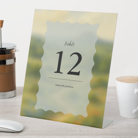 Texas Hill Country Wedding Table Name Cards Sockelschild (In Situ)