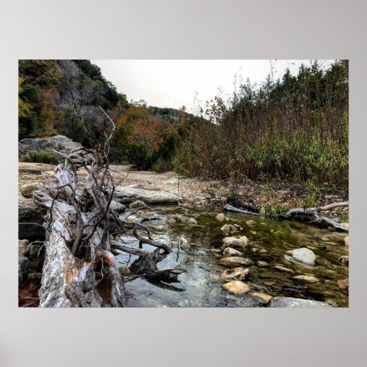 Texas Hill Land Felsen und Bach Poster (Vorne)
