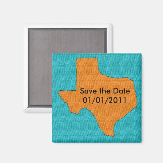 Texas Hochzeit. Speichern Sie das Datumsfenster. Magnet (Vorderseite/Rückseite)