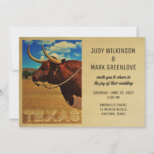 Texas Hochzeits-Einladung Vintage Land Western Einladung