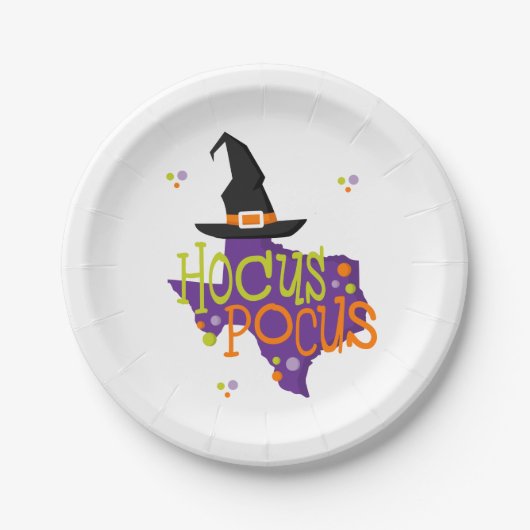 Texas Hocus Pocus Halloween Pappteller (Vorderseite)