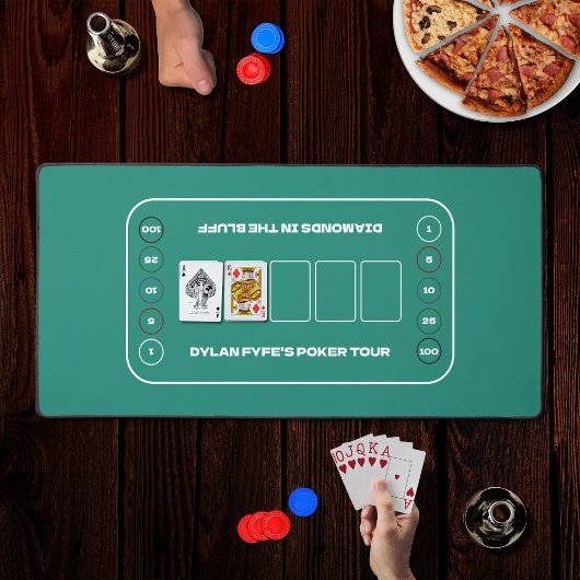 Texas Hold'em House Party Green White Poker Table Schreibtischunterlage