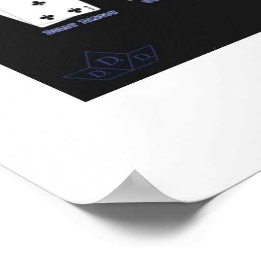 Texas Hold'em Lochkarten Blau Poster (Ecke)