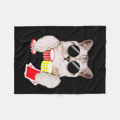 Texas Holdem Poker Cat Fleecedecke (Vorderseite (Horizontal))