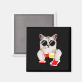 Texas Holdem Poker Cat Magnet (Vorderseite/Rückseite)