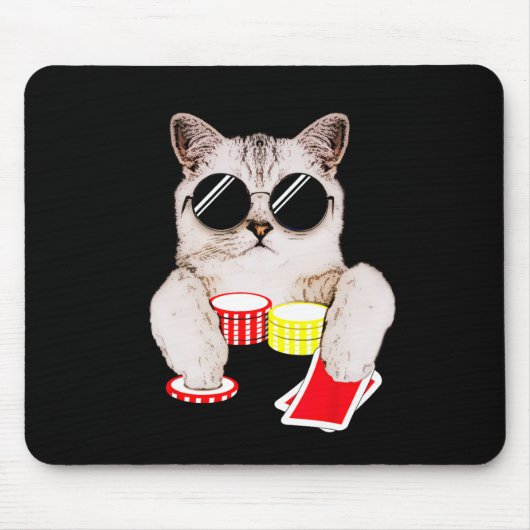 Texas Holdem Poker Cat Mousepad (Vorne)