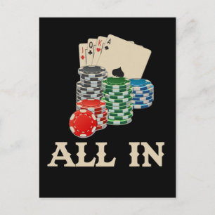 Texas Hold'Em Poker Player Casino Gambler Postkarte