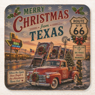 Texas Holiday Table Tradition Route 66 Rechteckiger Pappuntersetzer
