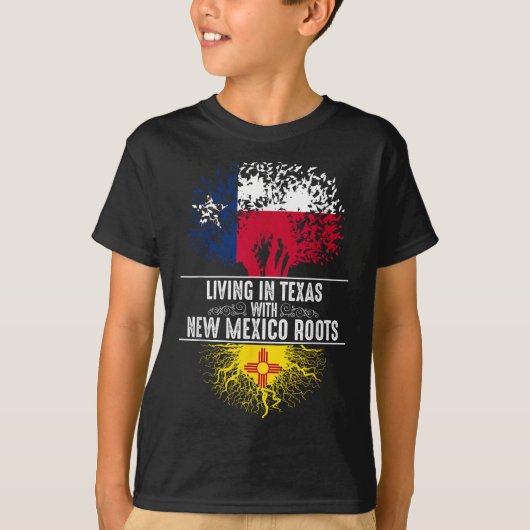 Texas Home New Mexico Roots State Tree Flag Love G T-Shirt (Vorderseite)
