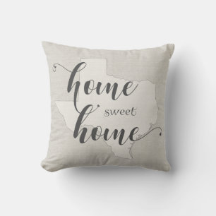 Texas - Home Sweet Home im Jute-Look Kissen
