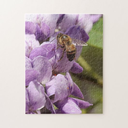 Texas Honey Bee | Lila Blume Berg Laurel Puzzle (Vertikal)