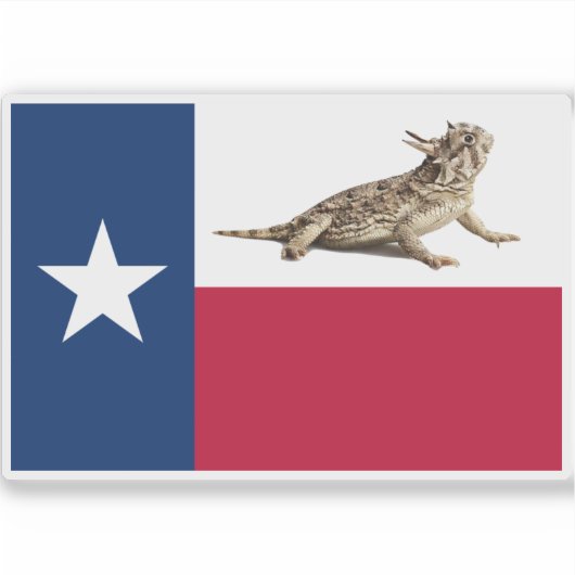 Texas Horned Toad Flag Aufkleber (Vorderseite)
