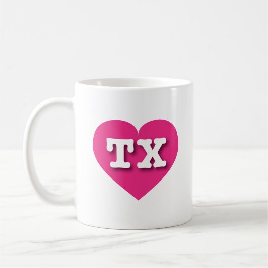 Texas Hot Pink Heart - I Liebe TX Kaffeetasse (Links)