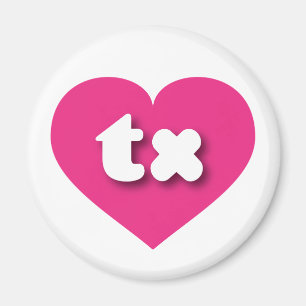 Texas hot pink heart - I Liebe tx Magnet