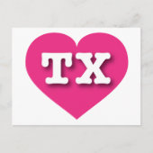 Texas Hot Pink Heart - I Liebe TX Postkarte (Vorderseite)