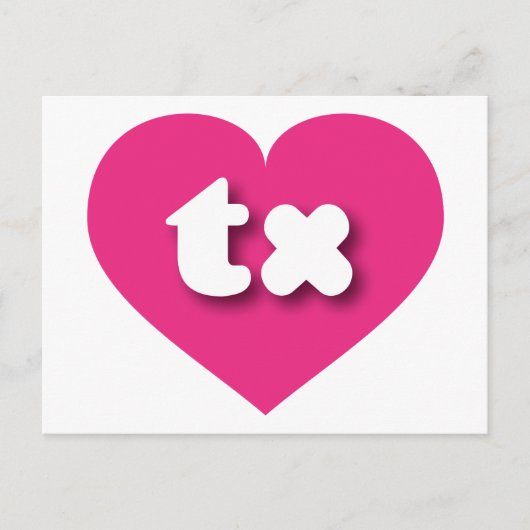 Texas hot pink heart - I Liebe tx Postkarte (Vorderseite)