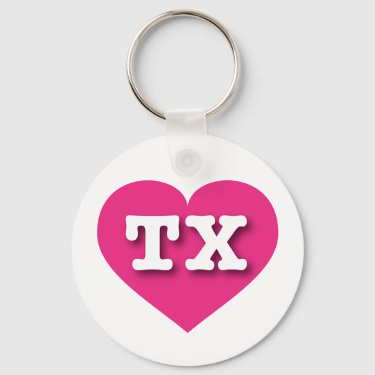 Texas Hot Pink Heart - I Liebe TX Schlüsselanhänger (Vorderseite)