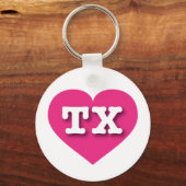 Texas Hot Pink Heart - I Liebe TX Schlüsselanhänger (Vorderseite)
