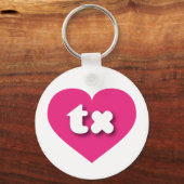 Texas hot pink heart - I Liebe tx Schlüsselanhänger (Vorderseite)