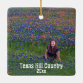 Texas-Hügel-LandBluebonnets besitzen Foto-Reise Keramikornament (Rückseite)