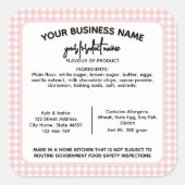 Texas Hütte Law Lebensmitteletikett Quadratischer Aufkleber (Vorderseite)