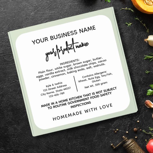 Texas Hütte Law Lebensmitteletikett Quadratischer Aufkleber