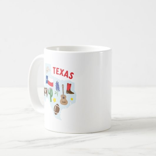 Texas Icons Coffee Tasse (Vorderseite Links)