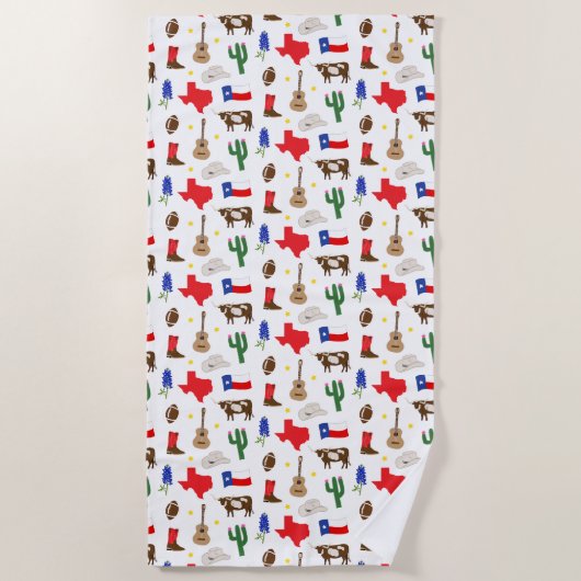 Texas Icons Strandtuch (Vorderseite)