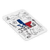 Texas Illustration Doodles Texas Texas Muster Magnet (Rechte Seite)