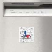 Texas Illustration Doodles Texas Texas Muster Magnet (In Situ (Geschirrspüler))