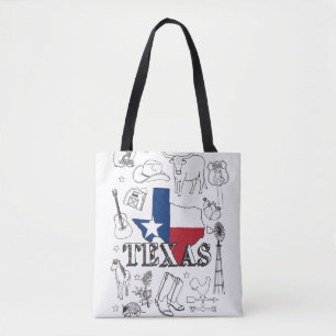 Texas Illustration Doodles Texas Texas Muster Tasche
