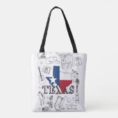 Texas Illustration Doodles Texas Texas Muster Tasche (Rückseite)