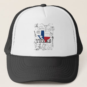 Texas Illustration Doodles Texas Texas Muster Truckerkappe
