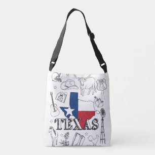 Texas Illustration Doodles Texas Texas Texas Muste Tragetaschen Mit Langen Trägern