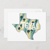 Texas Illustriert Map Colorful Bold Postkarte (Vorne/Hinten)