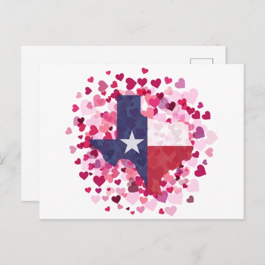 Texas im Herzen - Valentinstag Postkarte (Vorne/Hinten)
