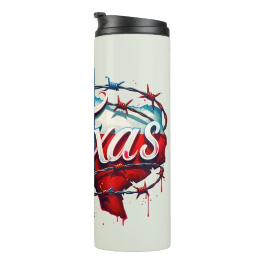 Texas in Barbed Wire Thermal Tumbler verpackt Thermosbecher (Nach rechts gedreht)