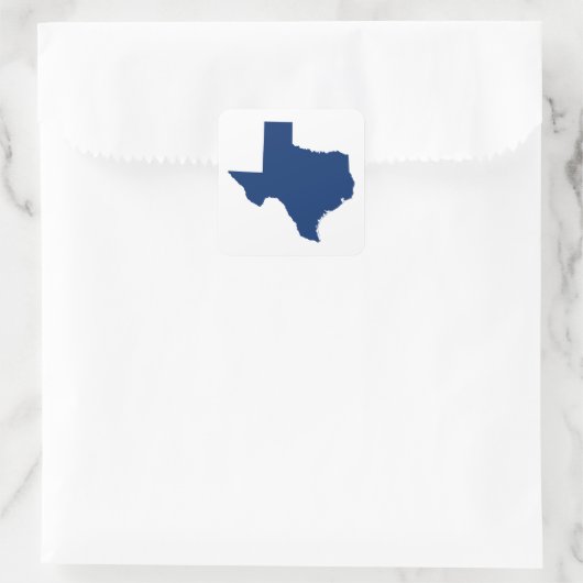 Texas in Blue Quadratischer Aufkleber (Tasche)