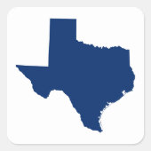 Texas in Blue Quadratischer Aufkleber (Vorderseite)