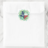 Texas in Clover - St. Patrick's Day Quadratischer Aufkleber (Tasche)