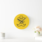 Texas in Gelb 2 Runde Wanduhr (Zuhause)