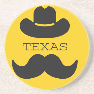 Texas in gelb getränkeuntersetzer