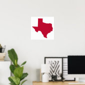 Texas in Red Poster (Heimbüro)