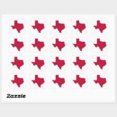 Texas in Red Quadratischer Aufkleber (Blatt)