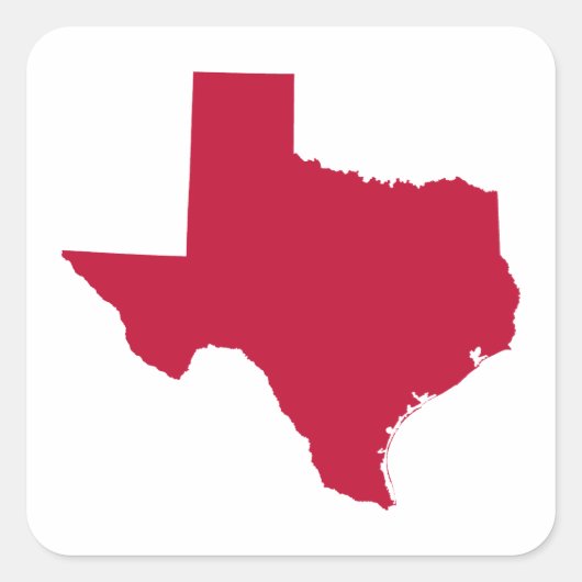 Texas in Red Quadratischer Aufkleber (Vorderseite)