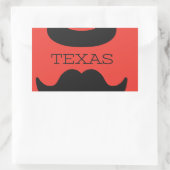 Texas in RED Rechteckiger Aufkleber (Tasche)