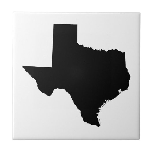 Texas in Schwarz und Weiß Fliese (Vorderseite)