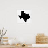 Texas in Schwarz und Weiß Poster (Küche)