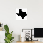 Texas in Schwarz und Weiß Poster (Heimbüro)